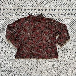Vintage Jones New York Paisley Mock Neck Top